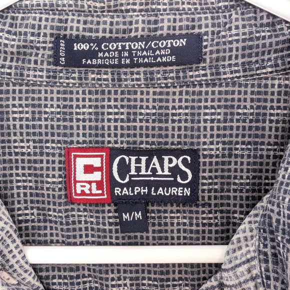 Chaps Ralph Lauren Men's Long Sleeves Shirt - Medium, 100% Cotton, Grid Pattern - Picture 4 of 7